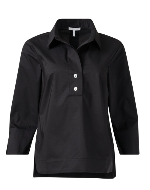 Aileen Stylish Black Cotton - Mixed Blend Women's Top