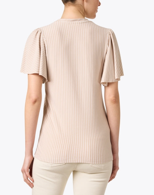 Fashionable Broadway Beige Striped Women's Top for All Occasions