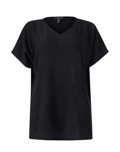 Stylish Black Plisse Women's Top for Effortless Elegance