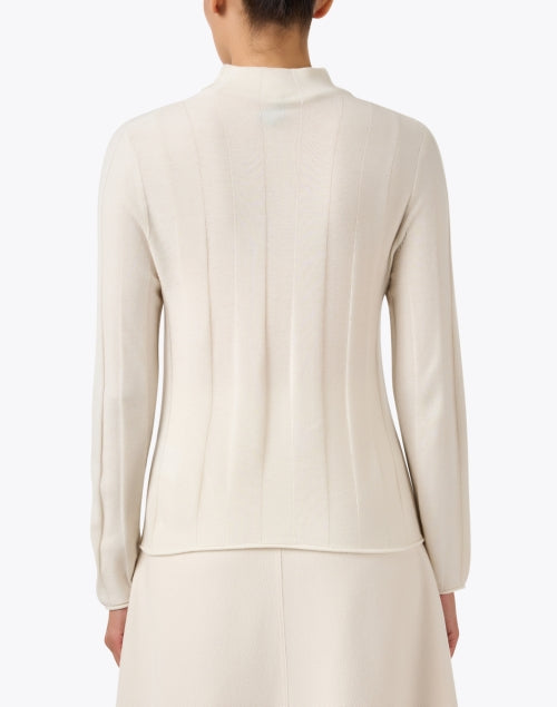 Elegant Ivory Knit Wool - Cashmere Blend Women's Top