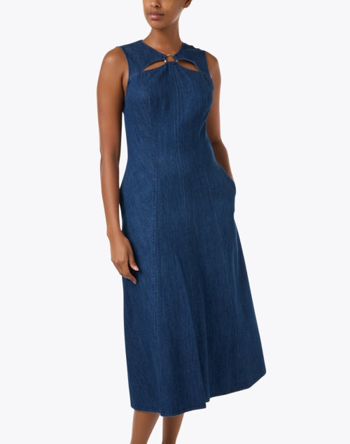 Elegant Maria Women's Indigo Denim A-Line Dress