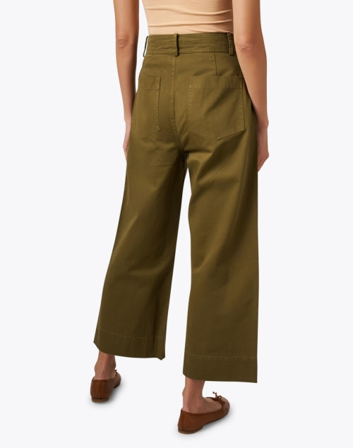 Comfortable Merida Olive Cotton Straight - Leg Ankle - Hemmed Pants