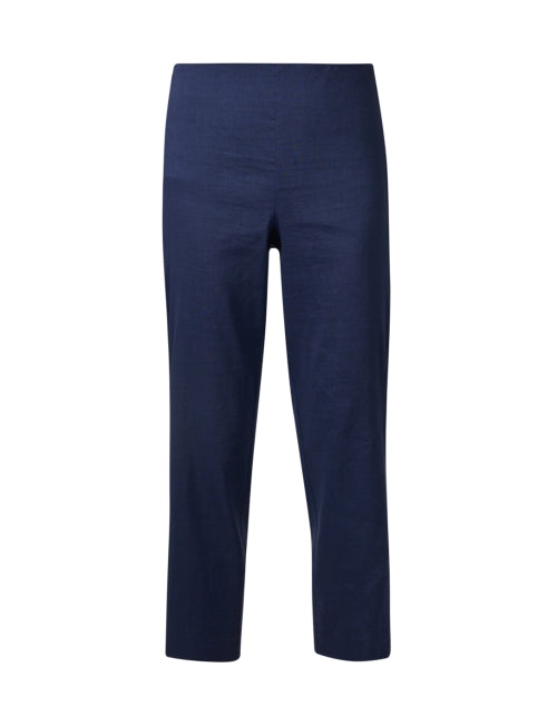 Navy Tori High - Quality Linen Blend Ankle - Length Pull - On Pants