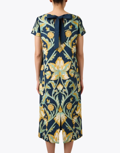 Stylish Adria Reversible Navy Print Midi Dress