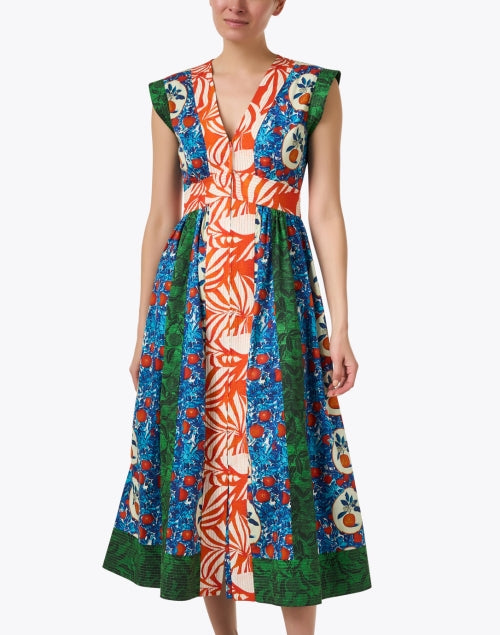 Stylish April Mixed Print Women's Cotton A-Line Dress