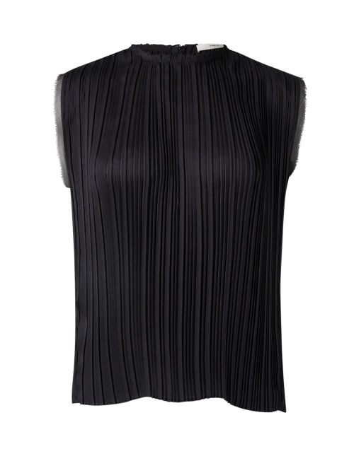 Stylish Lightweight Black Pleated Sleeveless Top