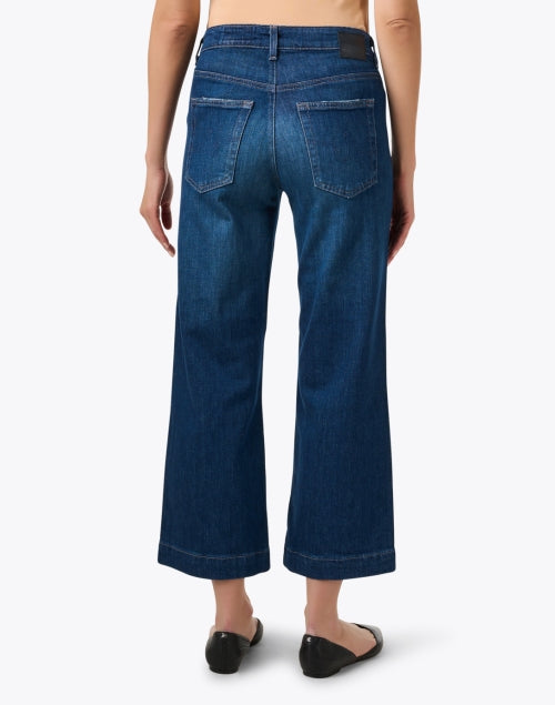 Stylish Saige Blue Wide-Leg Cropped Ankle Denim Jeans