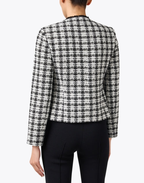 Stylish Alex Black and White Checked Cropped Jacket for Daytime Wear