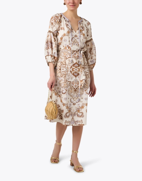 Exquisite Handmade Jaffa Paisley Print Cotton Midi Dress