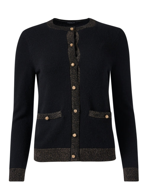 Stylish Black Cashmere Knit Cardigan for Elegant Wear