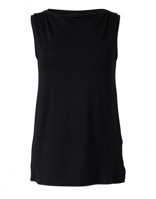 Black Ultra-Soft Touch Boatneck Tank for a Refined Look