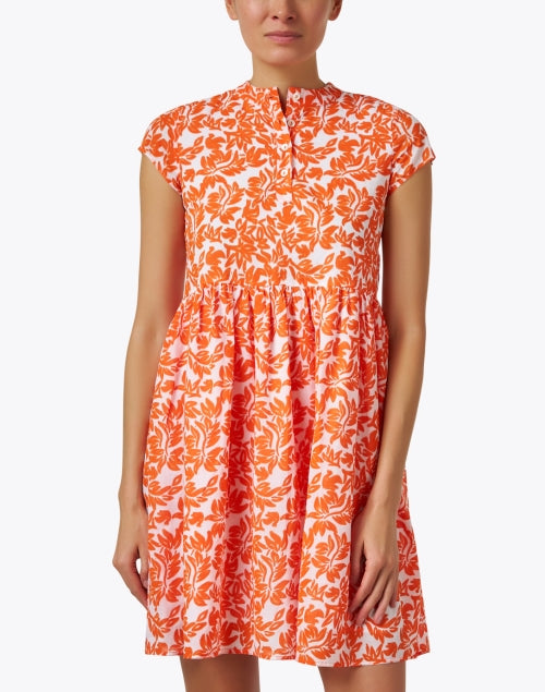 Stylish Feloi Orange Printed Lightweight Cotton Dress for Women