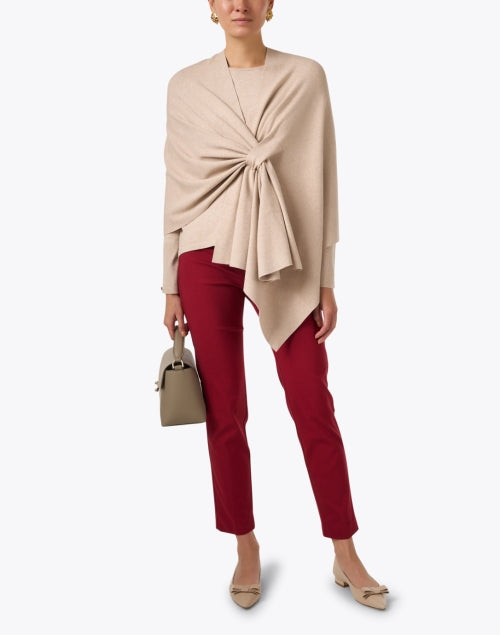 Stylish Tan Wrap with Tab Closure for Cool Weather