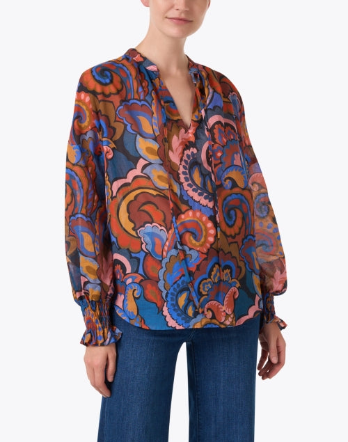Stylish Morrisey Multi - Paisley Cotton Blouse with Balloon Sleeves