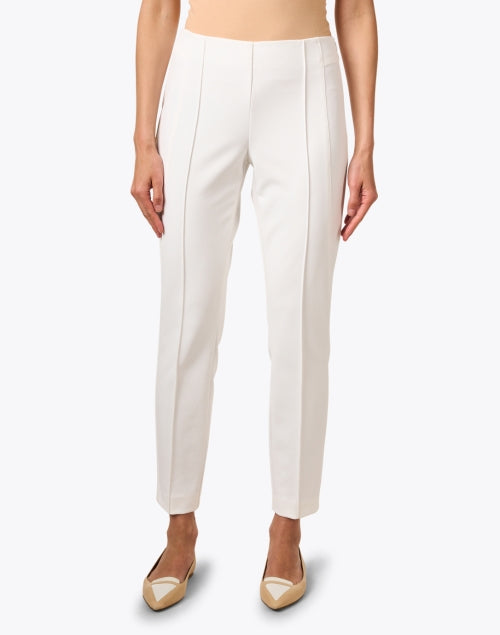 Lafayette 148 New York's Gramercy Slim - Fit White Stretch Pintuck Trousers for Both Business and Pleasure