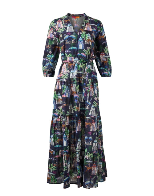 Flora Tropical Multi - Print Women's Midi Cotton Dress