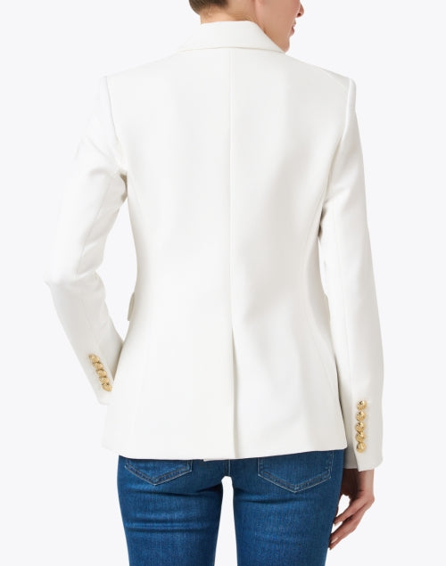 Stylish Miller White Dickey Jacket Featuring Decorative Gold Buttons
