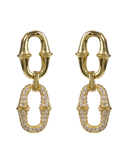 Exquisite Gold Pave Link Style Drop Earrings for Fashionable Wear