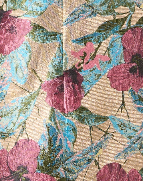 Elegant Rita Gold Floral Jacquard Longline Jacket for Special Occasions