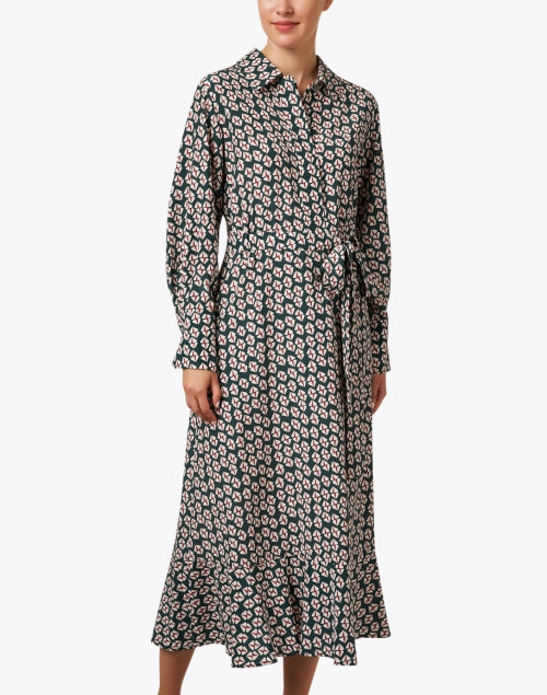 Silk Multi - Printed Women's Shirt Dress for Fashionable Ladies