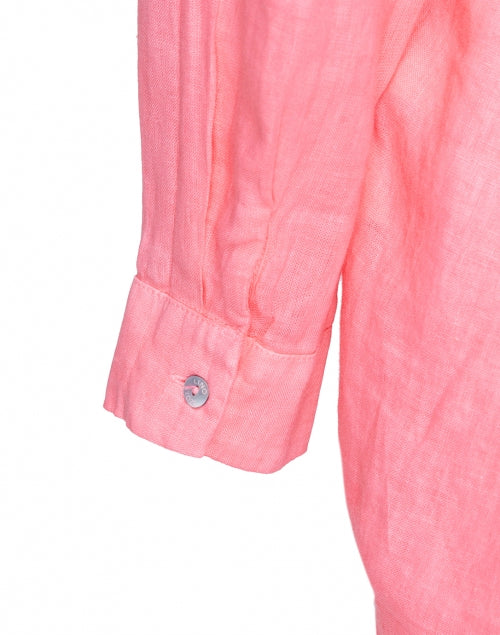 Stylish Pink Linen Shirt with Delicate Pintuck Detailing