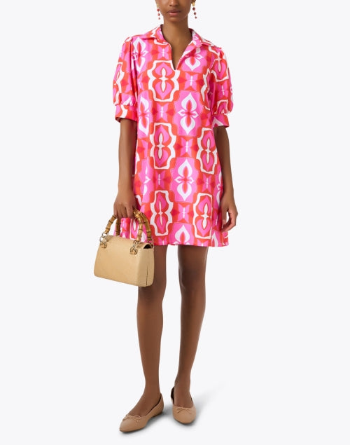 Stylish Emerson Pink and White Patterned Women's Dress for Effortless Everyday Wear