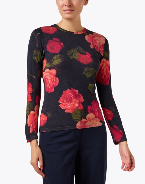 Elegant Rose - Printed Luxurious Bamboo, Cashmere & Silk Blend Sweater