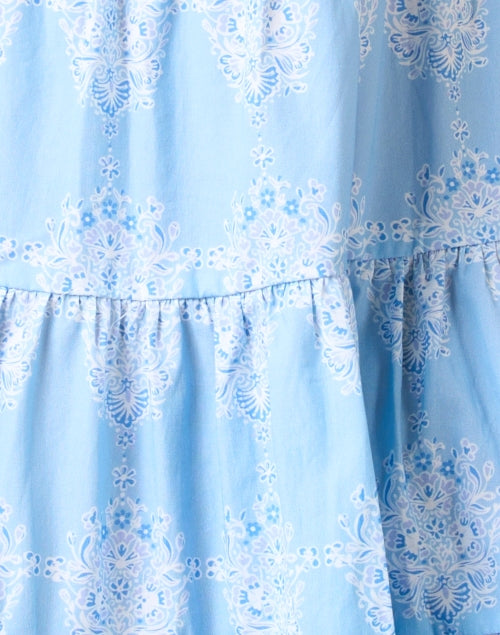 Stylish Blue Medallion Print Cotton Mini Dress by Sail to Sable