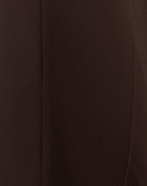 Stylish Brown Crepe Fit-and-Flare Dress with Draped Shoulder Detail