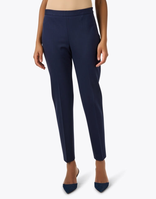 Stylish Tiluna Navy Lightweight Jersey Tapered Leg Trouser