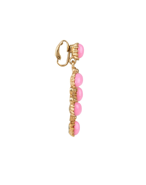 Stylish Pink Cabochon Clip-on Drop Earrings by Kenneth Jay Lane
