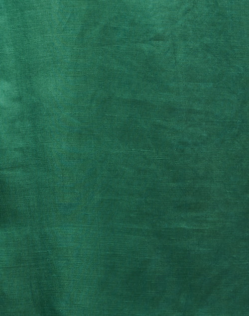 Elegant Marilyn Green Crystal-Embroidered Linen-Viscose Tunic Top