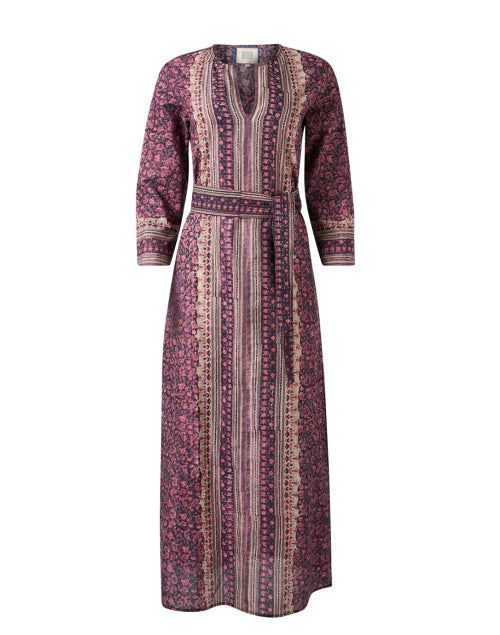 Jane's Stunning Pink and Brown Multi - Print Lightweight Cotton Kaftan