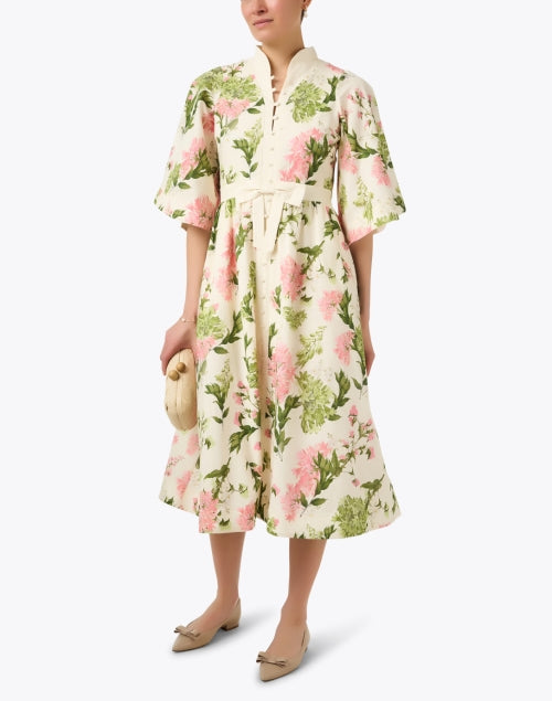 Gorgeous Carmen Ivory Multi - Floral Linen - Cotton Women's Summer Dress