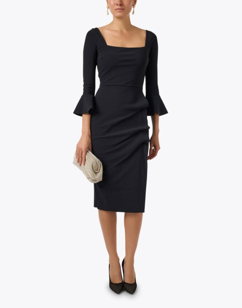 Stylish Astra Black Stretch Jersey Cocktail Dress