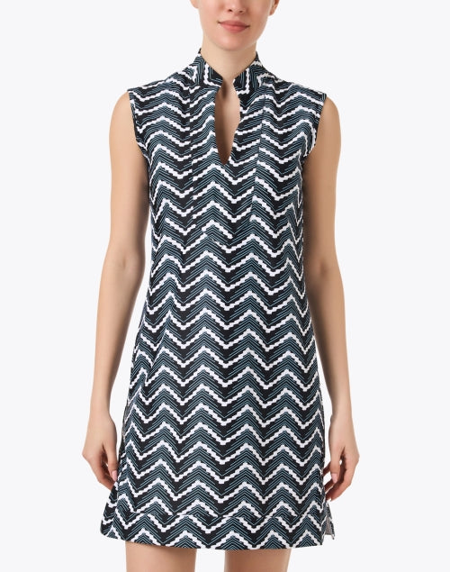 Kristen Classic Black Chevron Patterned Mini Women's Dress