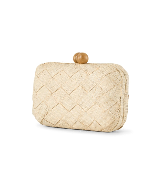 Stylish Hand - woven Island Clutch with Kiss - lock and Removable Gold Chain Strap