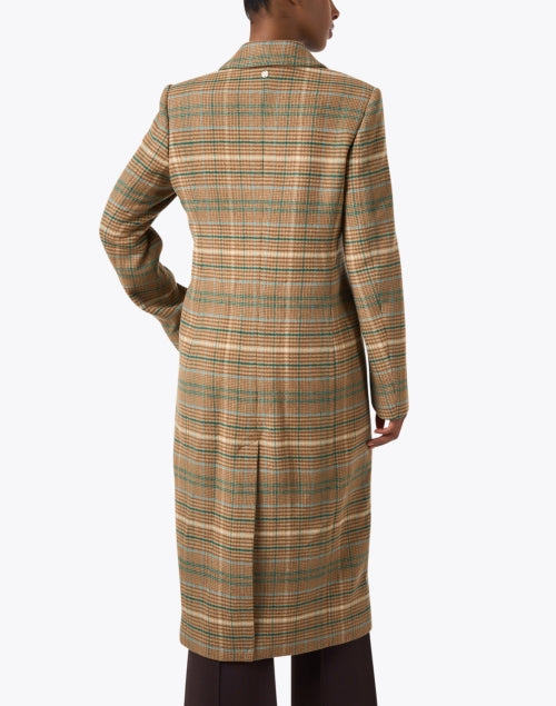Stylish Brown Plaid Double - Breasted Longline Coat for Seasonal Wardrobe