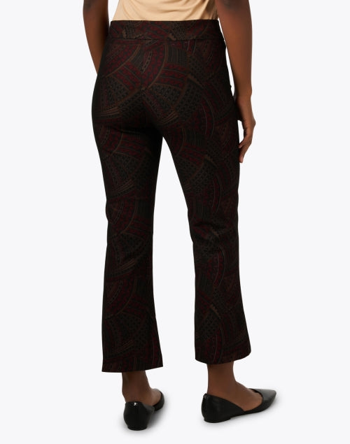 Leo Multi - Patterned Elastic - Waist Pull - On Cropped Flared Pants