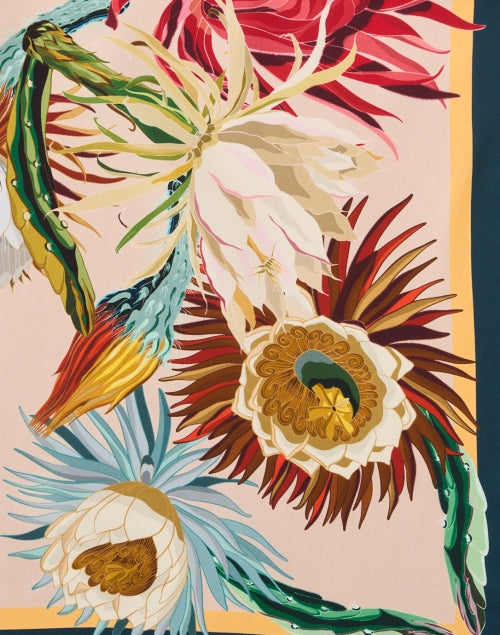 Franco Ferrari Lightweight Silk Scarf with Multi - Floral Print in Trendy Hues