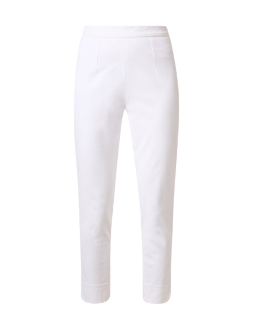 Stretchable White Cotton Lucy Pants for Women's Fashionable Bottoms