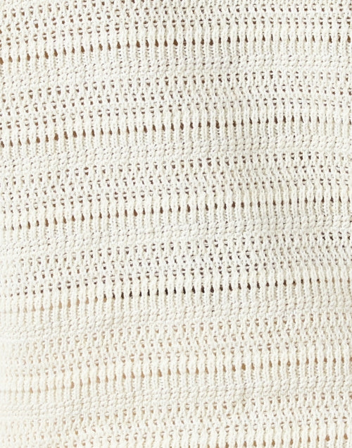 Taza Ivory-Colored Linen-Cotton Blend Women's Cardigan Sweater