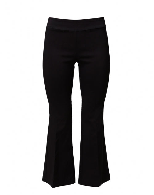 Black Stretch Pull-On Flared Crop Trousers - Stylish Women's Pants