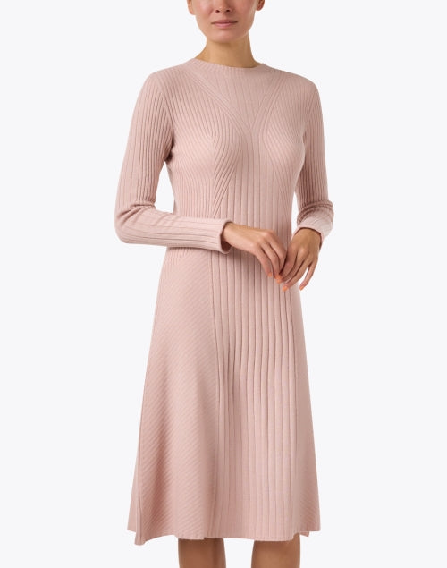 Stylish Pink Women's Cashmere Wool Blend Knit A-Line Dress