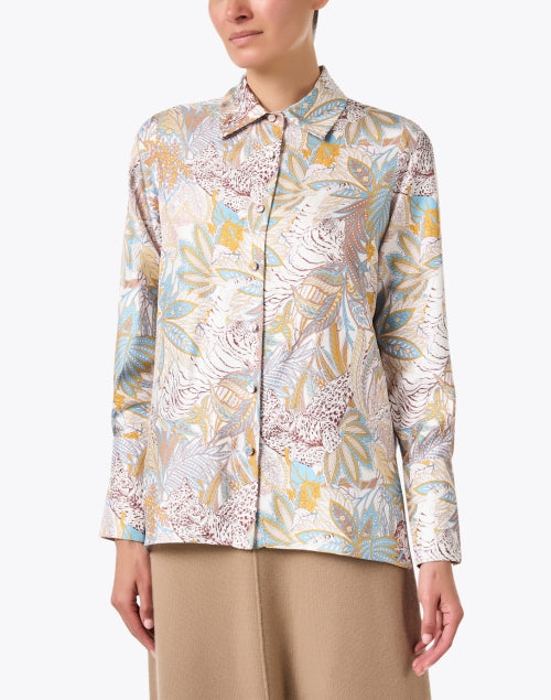 Exquisite Amazonia Multi - Patterned Silk Dress Shirt