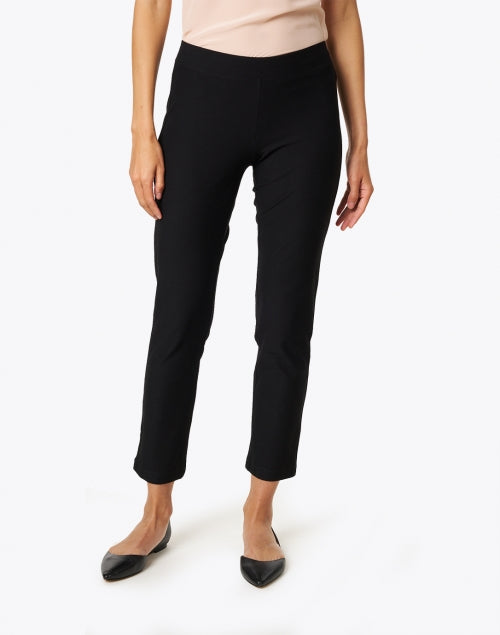 Stylish Black Stretchable Crepe Material Slim Fit Ankle-length Women's Pants