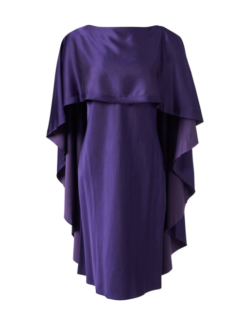 Exquisite Purple Crepe Cape-style Sheath Dress for a Polished Look