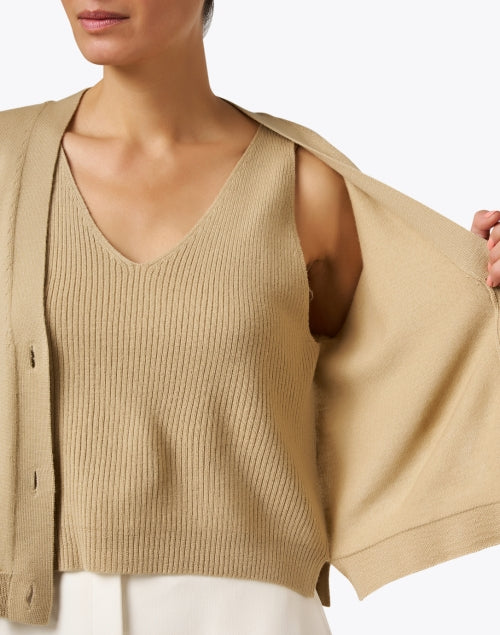 Elegant Florence Sand Two-Piece Knit Sweater Set