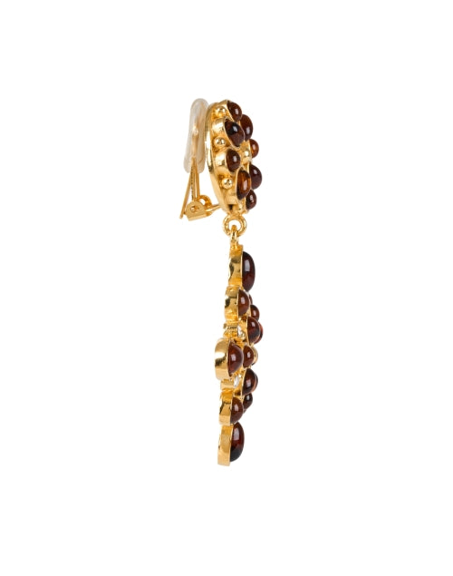 Kenneth Jay Lane Gold - Plated and Tortoise - Brown Cabochon Clip - on Drop Earrings for Everyday Wear