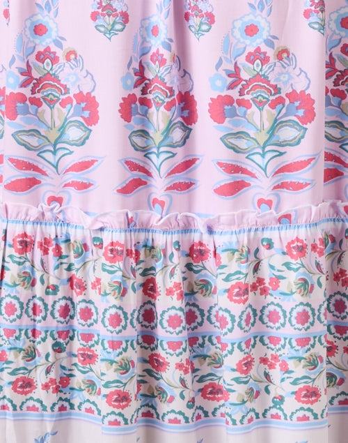 Stylish Carrie Pink Printed Rayon Midi Dress by Walker & Wade